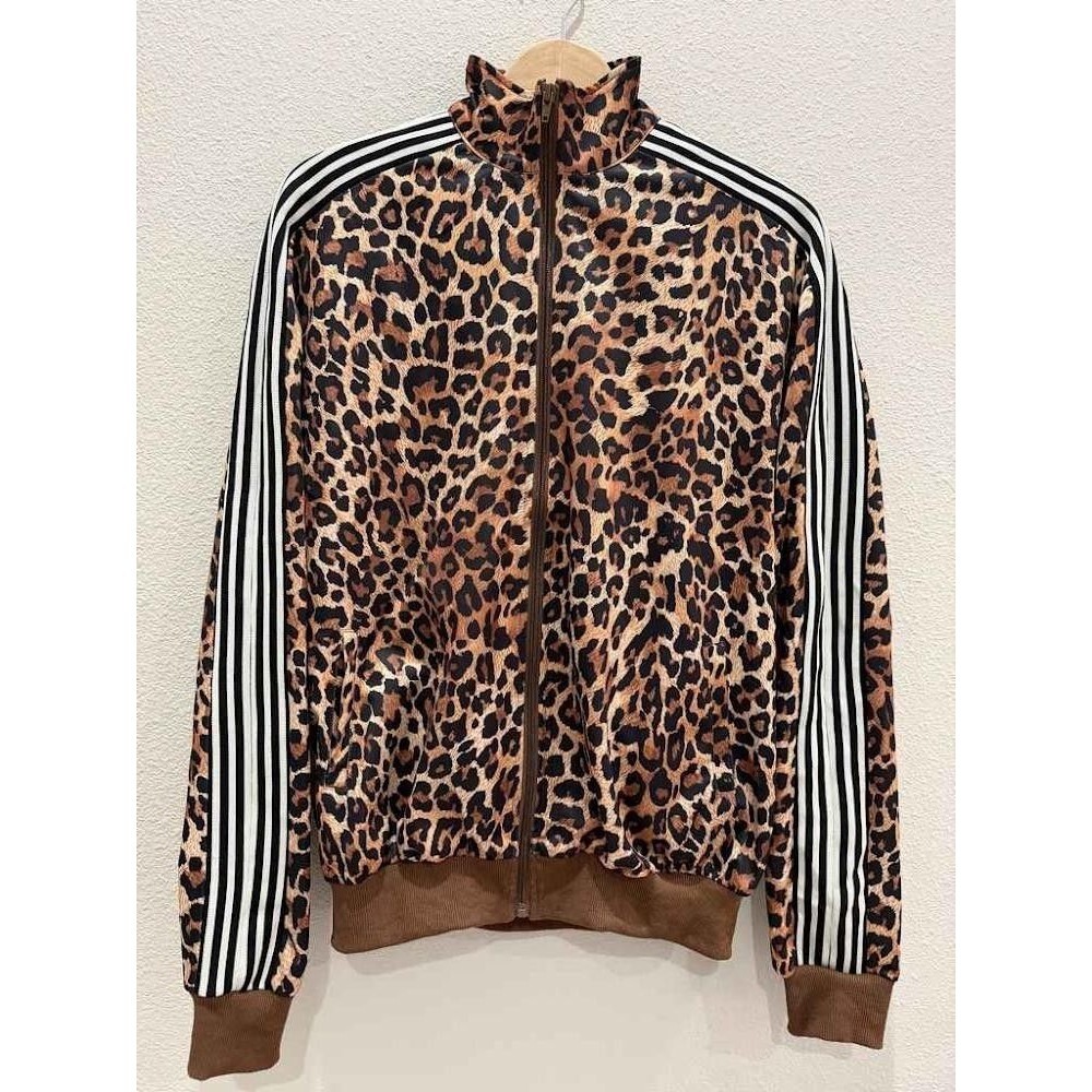 mnml Leopard Print Striped Sleeve Track Jacket XS